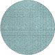 8' Teal Blue And Silver Round Geometric Washable Indoor Outdoor Area Rug