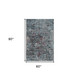 5' X 8' Blue Chaotic Strokes Area Rug