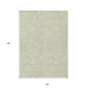 10' X 14' Artichoke Green And Ivory Floral Washable Indoor Outdoor Area Rug
