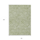10' X 14' Green And Ivory Floral Washable Indoor Outdoor Area Rug