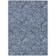 8' X 10' Navy Blue And Ivory Floral Washable Indoor Outdoor Area Rug