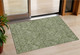 3' X 5' Olive Green And Light Green Floral Washable Indoor Outdoor Area Rug