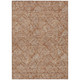 10' X 14' Copper And Beige Floral Washable Indoor Outdoor Area Rug