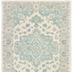 9' X 12' Turquoise and Cream Medallion Area Rug
