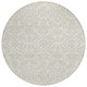 8' Ivory And Beige Round Damask Washable Indoor Outdoor Area Rug
