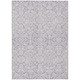 5' X 8' Lavender And Ivory Damask Washable Indoor Outdoor Area Rug