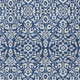 10' X 14' Navy Blue And Ivory Damask Washable Indoor Outdoor Area Rug