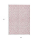 10' X 14' Pink And Ivory Damask Washable Indoor Outdoor Area Rug