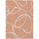 3' X 5' Salmon And Ivory Abstract Washable Indoor Outdoor Area Rug