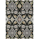 10' X 14' Black Gray And Brown Oriental Washable Indoor Outdoor Area Rug