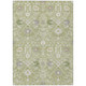 8' X 10' Artichoke Green Gray And Ivory Oriental Washable Indoor Outdoor Area Rug