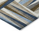 3' X 5' Navy Blue Brown And Beige Geometric Washable Indoor Outdoor Area Rug