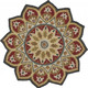 4' Round Red Decorative Petaled Edge Area Rug
