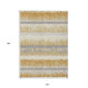 10' X 14' Gold Copper And Gray Striped Washable Indoor Outdoor Area Rug