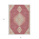 8' X 10' Blush Gray And Beige Oriental Washable Indoor Outdoor Area Rug