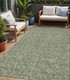 5' X 8' Sage Gray And Ivory Polka Dot Washable Indoor Outdoor Area Rug