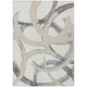 3' X 5' Ivory Gray And Beige Abstract Washable Indoor Outdoor Area Rug