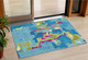 3' X 5' Aqua Green And Pink Abstract Washable Indoor Outdoor Area Rug