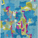8' X 10' Aqua Green And Pink Abstract Washable Indoor Outdoor Area Rug