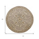 6' Round Beige Distressed Medallion Area Rug