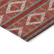 5' X 8' Red Ivory And Gray Geometric Washable Indoor Outdoor Area Rug