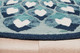 4' Round Blue and White Floral Feather Area Rug