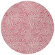 8' Blush And Ivory Round Abstract Washable Indoor Outdoor Area Rug