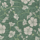 9' X 12' Sage And Ivory Floral Washable Indoor Outdoor Area Rug