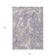 3' X 5' Lavender And Ivory Abstract Washable Indoor Outdoor Area Rug