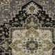 9' X 12' Black Gray And Ivory Oriental Washable Indoor Outdoor Area Rug