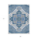 9' X 12' Blue Gray And Ivory Oriental Washable Indoor Outdoor Area Rug