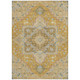 3' X 5' Gold Beige And Blue Oriental Washable Indoor Outdoor Area Rug