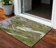 3' X 5' Olive Green Purple And Beige Abstract Washable Indoor Outdoor Area Rug