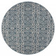 8' X 8' Blue And Gray Round Indoor Outdoor Area Rug