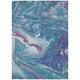 8' X 10' Teal Blue Purple And Pink Abstract Washable Indoor Outdoor Area Rug