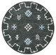 5' Charcoal Round Wool Hand Hooked Handmade Area Rug
