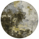 8' Brown Light Gray And Black Round Abstract Washable Indoor Outdoor Area Rug