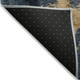 5' X 8' Blue Gray And Gold Abstract Washable Indoor Outdoor Area Rug