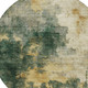 8' Fern Green And Gold Round Abstract Washable Indoor Outdoor Area Rug