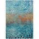 3' X 5' Blue Terra Cotta And Black Abstract Washable Indoor Outdoor Area Rug
