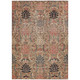 5' X 8' Khaki Terra Cotta And Black Damask Washable Indoor Outdoor Area Rug