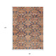 8' X 10' Terra Cotta And Charcoal Damask Washable Indoor Outdoor Area Rug