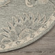 7' Gray Round Wool Hand Tufted Area Rug