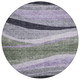 8' Artichoke Green Green And Black Round Abstract Washable Indoor Outdoor Area Rug