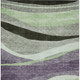 3' X 5' Purple And Green Abstract Washable Indoor Outdoor Area Rug