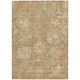 3' X 5' Khaki And Brown Damask Washable Indoor Outdoor Area Rug