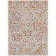 5' X 8' Coral And Gray Damask Washable Indoor Outdoor Area Rug