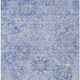 3' X 5' Sky Blue Ivory And Gray Damask Washable Indoor Outdoor Area Rug
