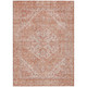 5' X 8' Coral And Pink Oriental Washable Indoor Outdoor Area Rug