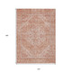 10' X 14' Coral And Pink Oriental Washable Indoor Outdoor Area Rug